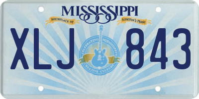 MS license plate XLJ843