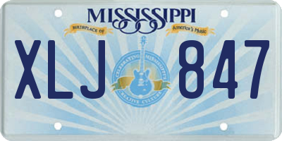 MS license plate XLJ847