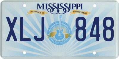 MS license plate XLJ848