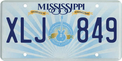 MS license plate XLJ849