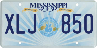 MS license plate XLJ850