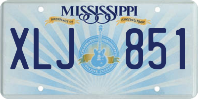 MS license plate XLJ851