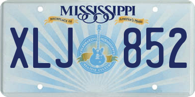 MS license plate XLJ852