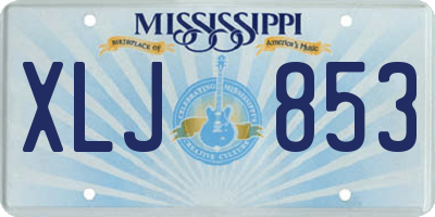 MS license plate XLJ853