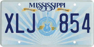 MS license plate XLJ854