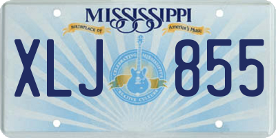 MS license plate XLJ855
