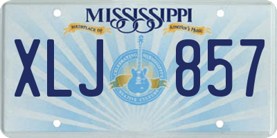 MS license plate XLJ857