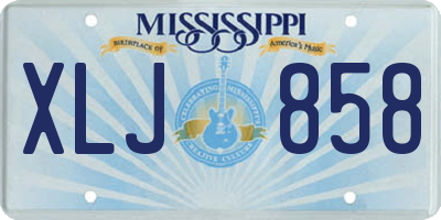 MS license plate XLJ858