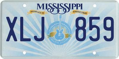 MS license plate XLJ859