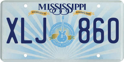 MS license plate XLJ860