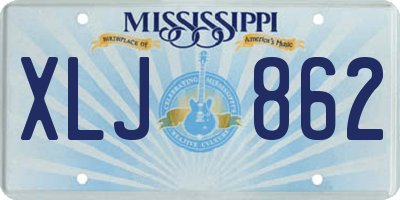 MS license plate XLJ862