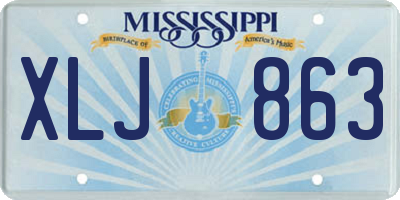 MS license plate XLJ863