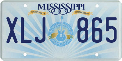 MS license plate XLJ865