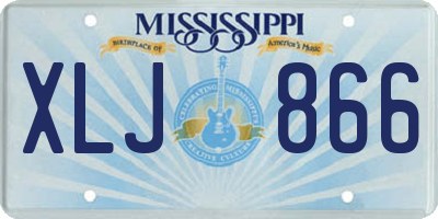 MS license plate XLJ866