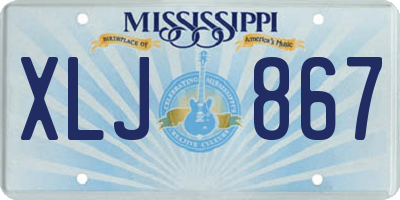 MS license plate XLJ867