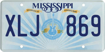 MS license plate XLJ869