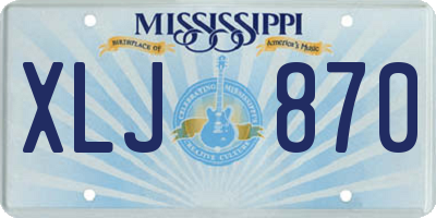 MS license plate XLJ870