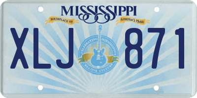 MS license plate XLJ871