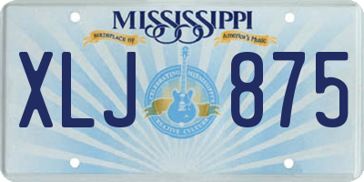 MS license plate XLJ875