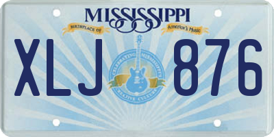 MS license plate XLJ876