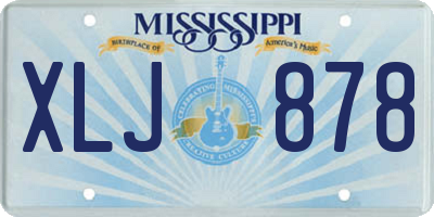 MS license plate XLJ878