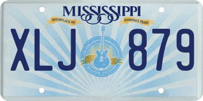 MS license plate XLJ879