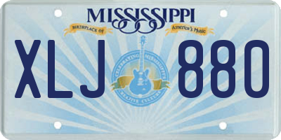 MS license plate XLJ880
