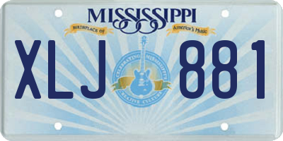 MS license plate XLJ881