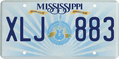 MS license plate XLJ883