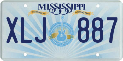MS license plate XLJ887
