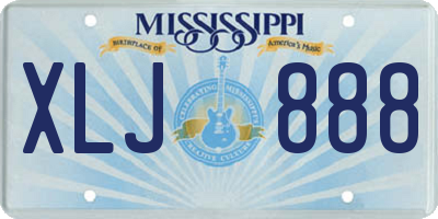 MS license plate XLJ888