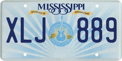MS license plate XLJ889