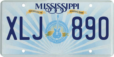 MS license plate XLJ890