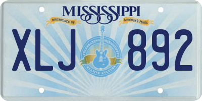 MS license plate XLJ892