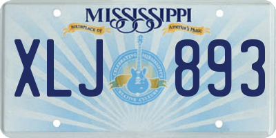 MS license plate XLJ893