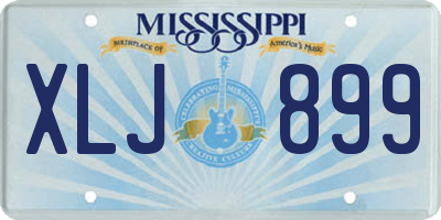 MS license plate XLJ899