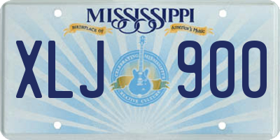 MS license plate XLJ900