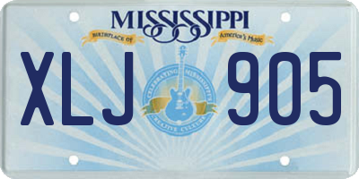 MS license plate XLJ905
