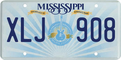 MS license plate XLJ908