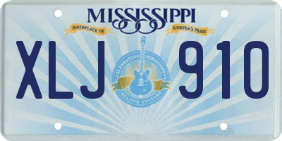 MS license plate XLJ910