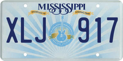 MS license plate XLJ917