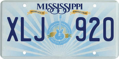 MS license plate XLJ920