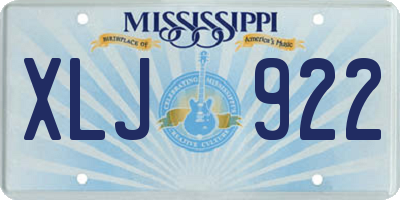 MS license plate XLJ922