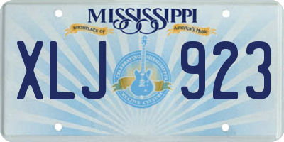 MS license plate XLJ923