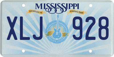 MS license plate XLJ928