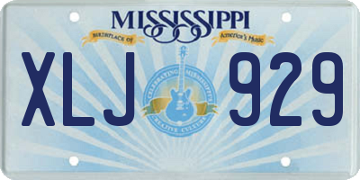 MS license plate XLJ929