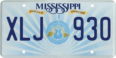 MS license plate XLJ930