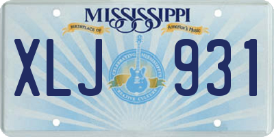 MS license plate XLJ931