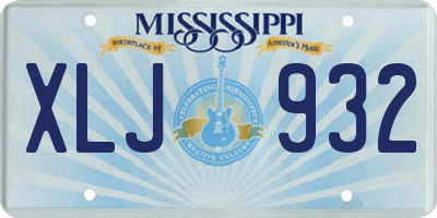 MS license plate XLJ932