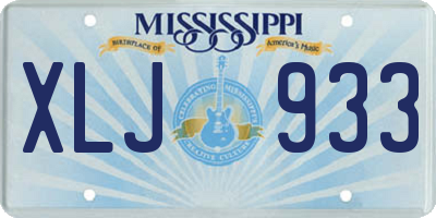 MS license plate XLJ933